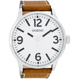 ΟΟΖΟΟ Timepieces 50mm Cognac Brown Leather strap C7400 
